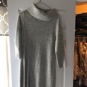 Cowl neck sweater dress